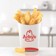 Product shot of Arby's crinkle cut fries